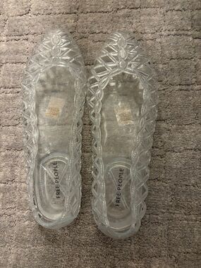 Free People Clear Crystal-Lattice Jelly Flats - Clear